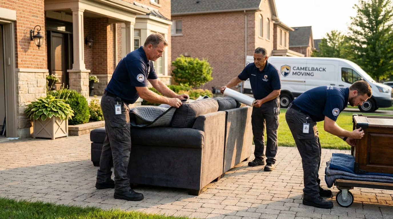Large estate moving crew wrapping furniture in Midlothian, IL