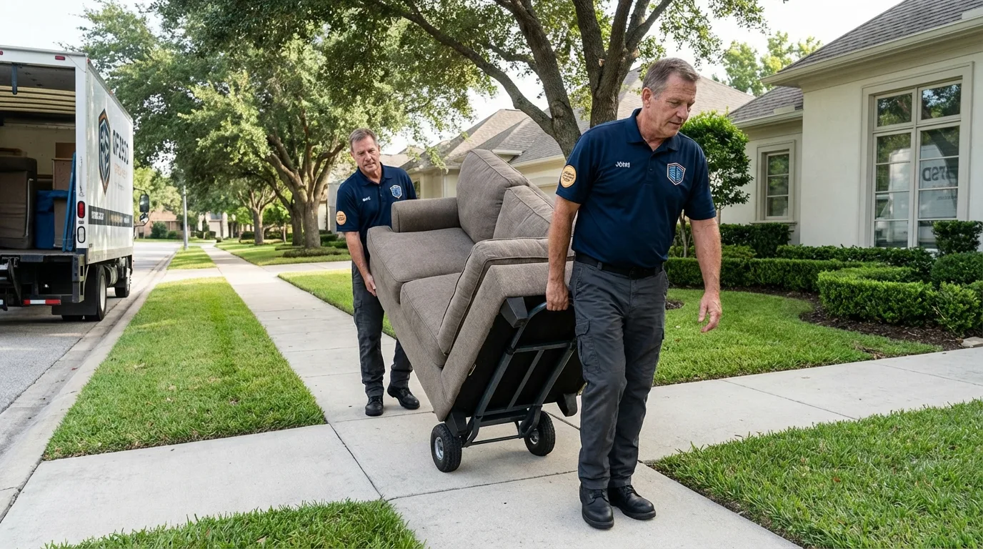 Local residential moving crew loading furniture in Midlothian, IL